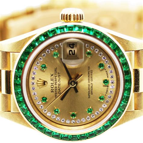 emerald gold rolex|rolex datejust diamond bezel.